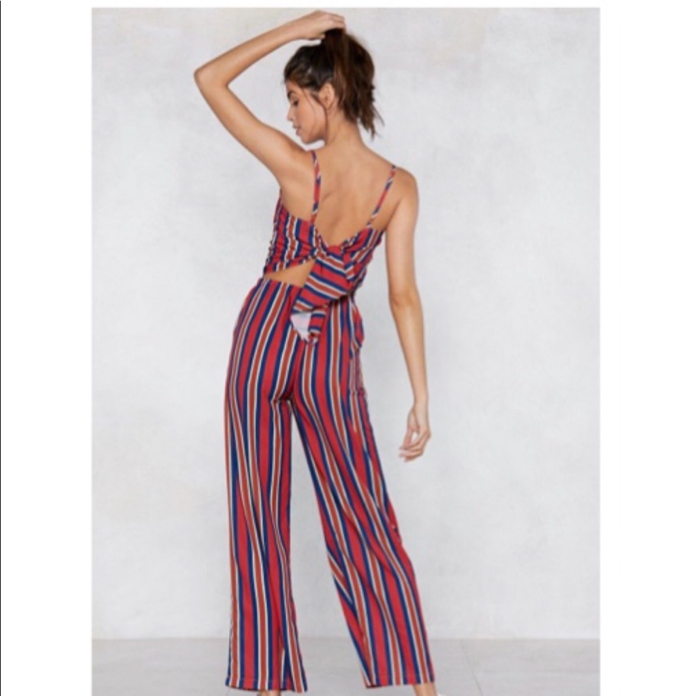 New! Nasty Gal Striped jumpsuit